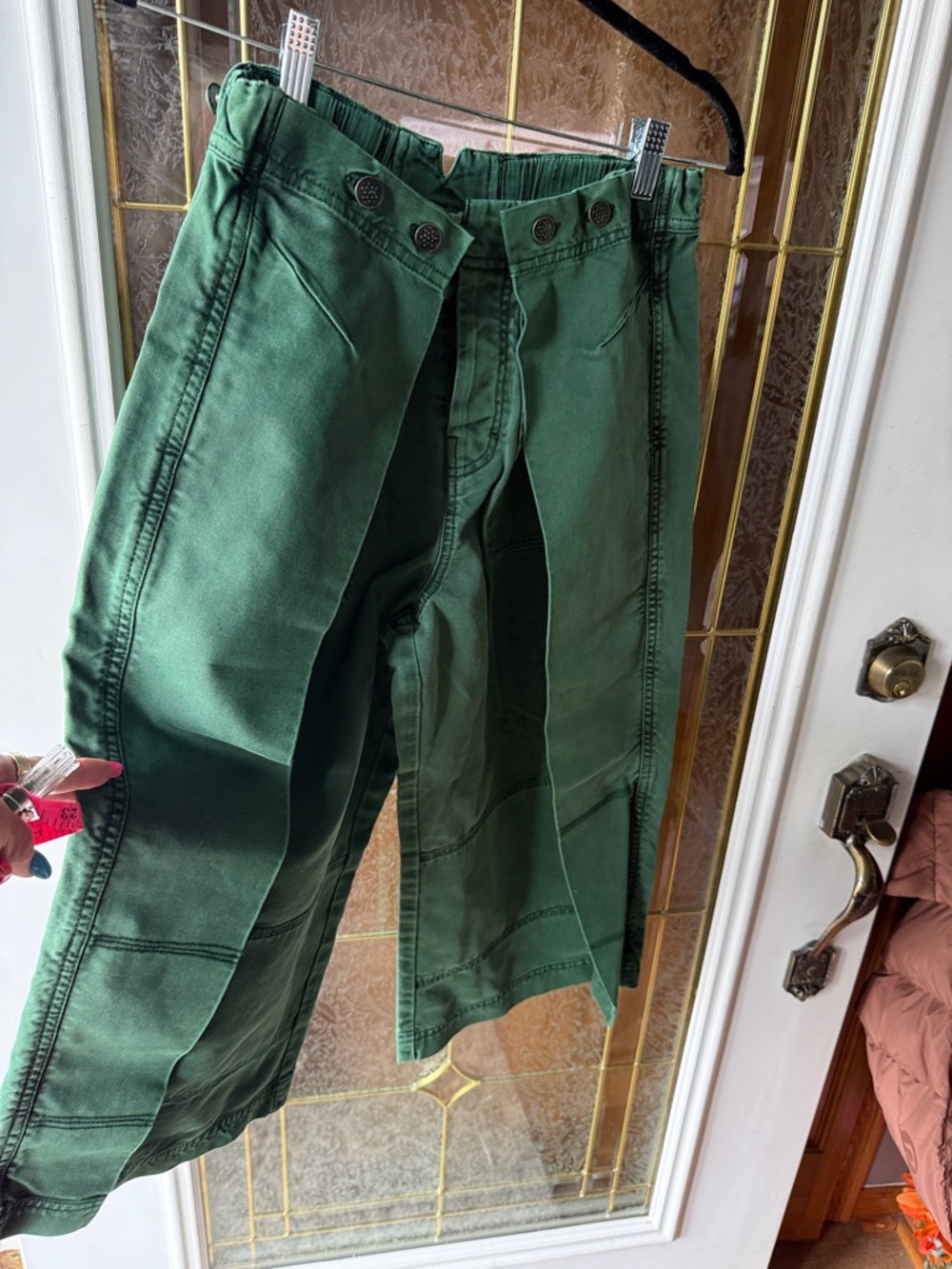Free People Forest Green Panel Utility Pants